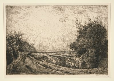 La route de La Houssoye (Cr?vec?ur-le-Grand) (Rota de La Houssoye [Crevecoeur-le-Grand]) de Auguste Lepere