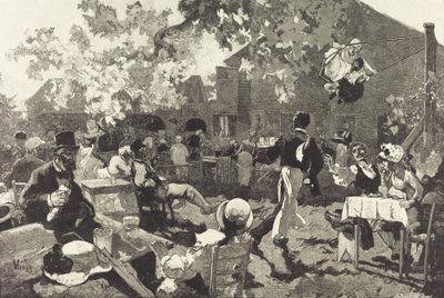 O Cabaret du Coq de Bruyère no Bois de Meudon, 1888. de Auguste Lepere