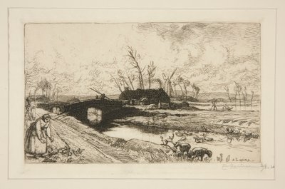 Le petit pont (Vend?e) (A Pequena Ponte [Vendéia]) de Auguste Lepere