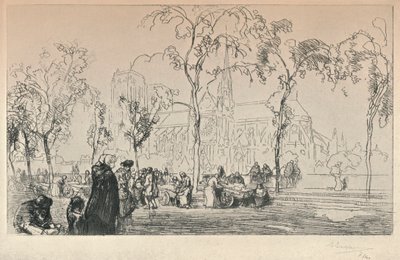 Notre Dame vista do Quai Montebello, 1915 de Auguste Louis Lepère