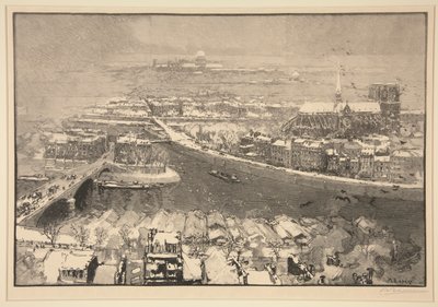 Paris sous la neige, vu du haut de St. Gervais (Paris sob a neve, Visto do alto de St. Gervais) de Auguste Lepere