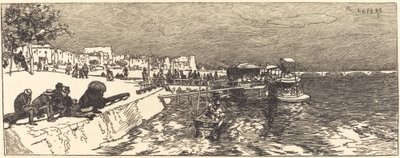 Pier em Bercy (Embarcadere a Bercy) de Auguste Lepere