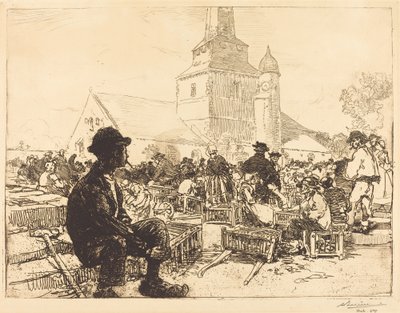 Mercado de aves em St.-Jean-de-Mont de Auguste Lepere