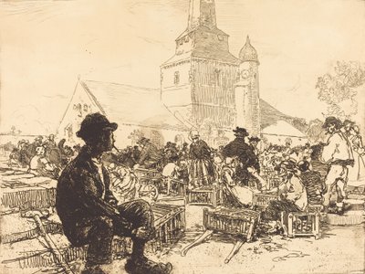 Mercado de Aves em St.-Jean-de-Mont Mercado de Aves em St.-Jean-de-Mont, 1892. de Auguste Lepere