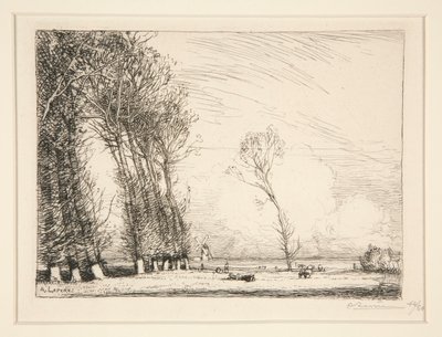 Rideau des peupliers (Vend?e) (Cortina de álamos [Vendee]) de Auguste Lepere