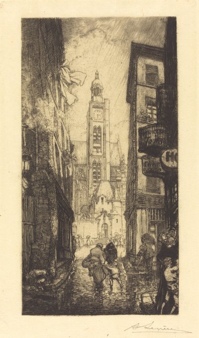 Rue de la Montagne-Sainte-Genevieve, Paris de Auguste Lepere