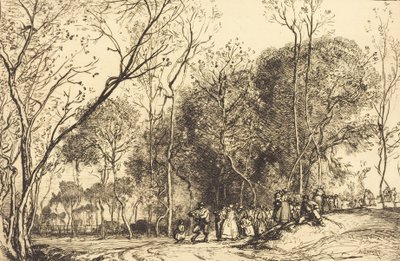 Verão em Saint-Martin, as Núpcias Passadas Ete de la Saint-Martin, la noce qui passe, 1908. de Auguste Lepere