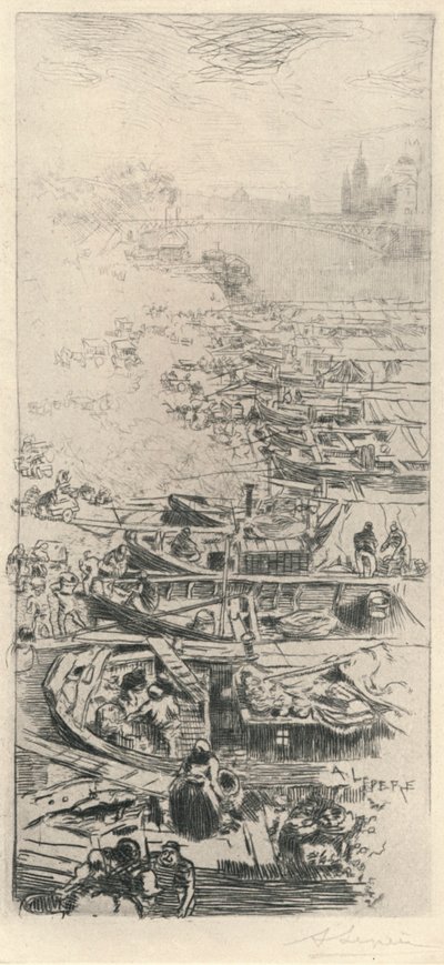 O mercado da maçã, 1915 de Auguste Louis Lepère