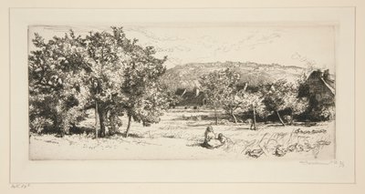 Aldeia de Villeneuve-sur-Bellot (Seine-et-Marne) de Auguste Lepere