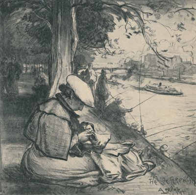 Ilha da cisne, c1898, 1919 de Auguste Louis Lepère
