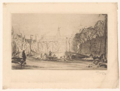 Vista do Spaarne e St Bavo de Auguste Lepère (signed by artist)