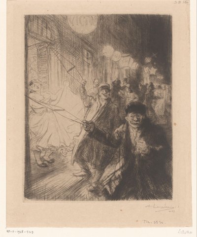 Teatro de rua no Nes de Auguste Lepère (signed by artist)