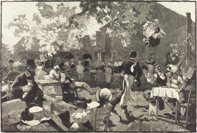 O Cabaret du Coq de Bruyère no Bois de Meudon de Auguste Lepère after Daniel Vierge
