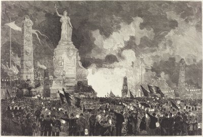 14 de julho. Iluminação da Praça da República de Auguste Lepère after Henri Louis Scott
