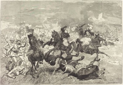 No Sudão: Batalha de El-Teb de Auguste Lepère and Jacques Beltrand after Józef Chelmonski