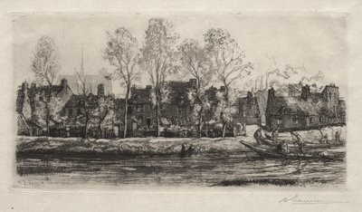 Amiens, as margens do Somme de Auguste Louis Lepère