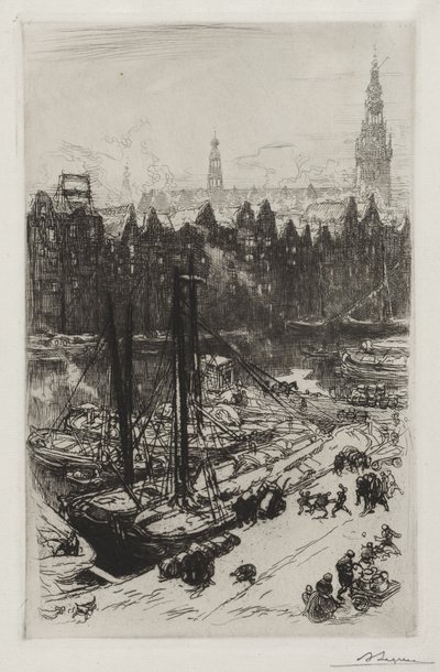 Amsterdã, vista do Victoria Hotel de Auguste Louis Lepère