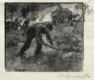 Escavadores de urze de Auguste Louis Lepère