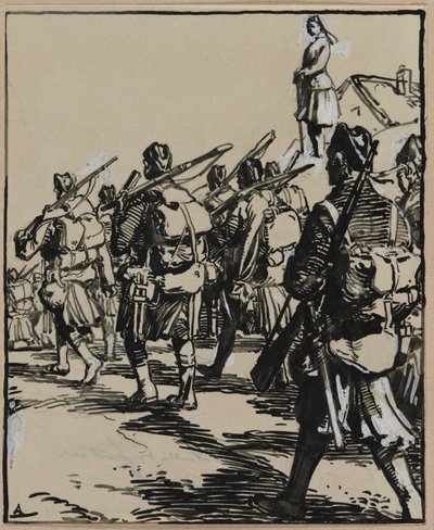 Batalha das Fronteiras: Grupo de Soldados Britânicos de Auguste Louis Lepère