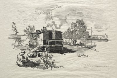 Barco de habitação de Auguste Louis Lepère
