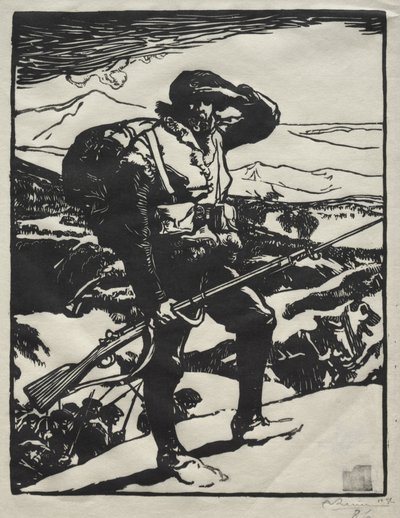 Caçador Alpino Observando a Planície do Reno de Auguste Louis Lepère