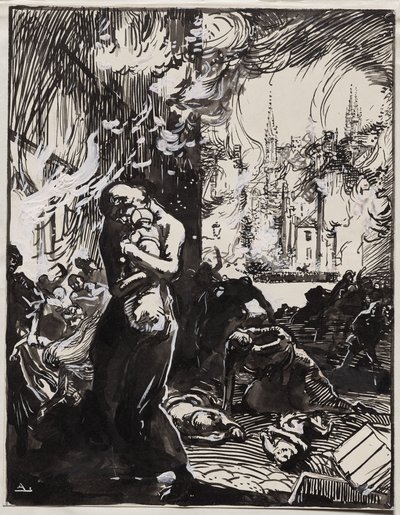 O Fogo de Leuven de Auguste Louis Lepère