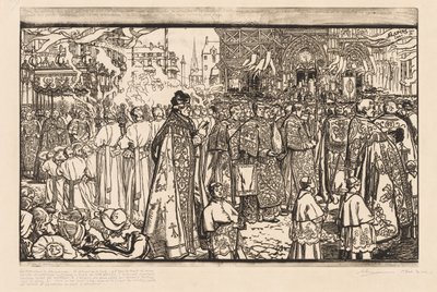A procissão de Corpus Christi em Nantes de Auguste Louis Lepère