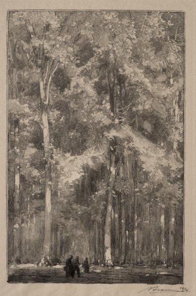 Le Matin, encruzilhada de Forts Marlotte de Auguste Louis Lepère