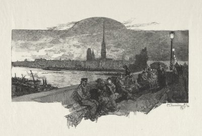Rouen ilustrado: A ponte de pedras de Auguste Louis Lepère