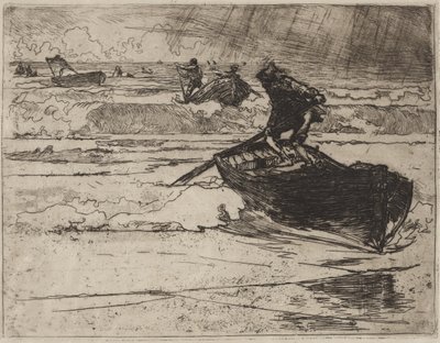 Pescadores fugindo antes da tempestade de Auguste Louis Lepère