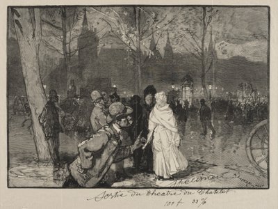 Saindo do Teatro Chatelet de Auguste Louis Lepère