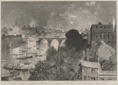 O Festival de 14 de julho, Iluminação da Praça da República (segundo H. Scott) de Auguste Louis Lepère