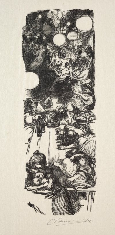 14 de julho, Rue de Belleville, meia-noite de Auguste Louis Lepère