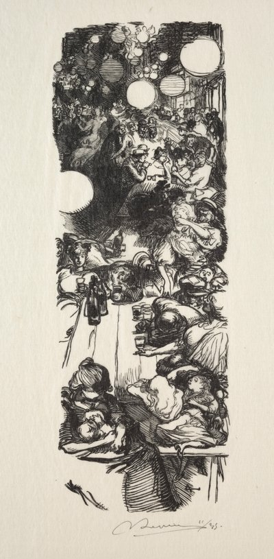 14 de julho, Belleville Street, meia-noite. de Auguste Louis Lepère