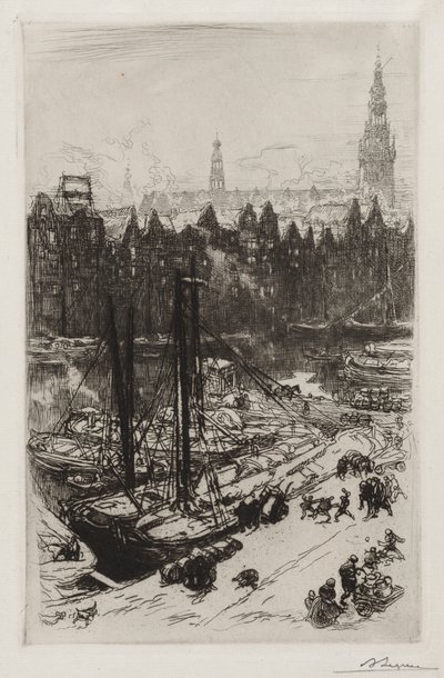 Amsterdã, vista do Victoria Hotel de Auguste Louis Lepère