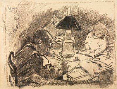 Em torno da lâmpada, 1888. de Auguste Louis Lepère