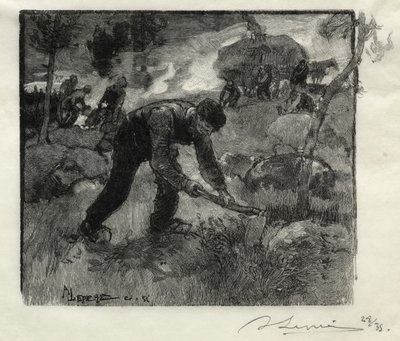 Escavadores de urze de Auguste Louis Lepère