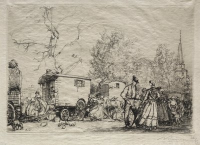 Na feira St. Jean de Mont, 1906. de Auguste Louis Lepère