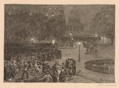 Bois du Monde: A agitação no Quartier Latin de Auguste Louis Lepère