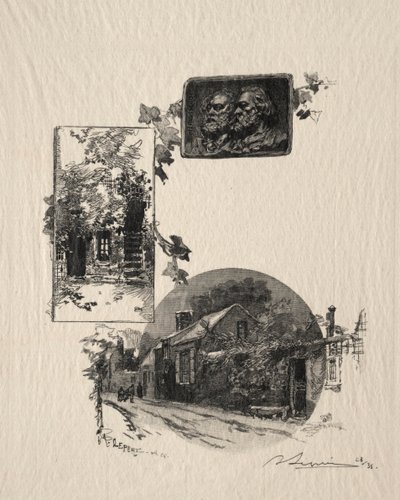 Entrada para a oficina de Rousseau e a Maison de Millet de Auguste Louis Lepère