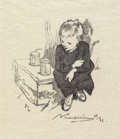 Floresta de Fontainebleau: O garoto com lorvet A Floresta de Fontainebleau: O garoto com lorvet, 1890. de Auguste Louis Lepère