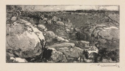 Floresta de Fontainebleau: O Cirque de Long-Rocher, 1888. de Auguste Louis Lepère