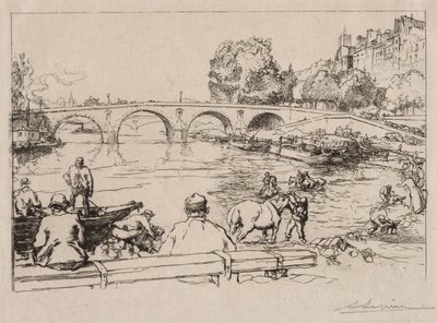 LAbreuvoir em Pont Marie, 1912. de Auguste Louis Lepère