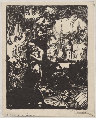O Fogo de Leuven de Auguste Louis Lepère
