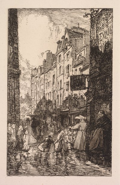 La Biévre, Les Gobelins, Saint-Séverin: O bairro de Saint-Séverin: A Rue des Prêtres Saint-Séverin de Auguste Louis Lepère