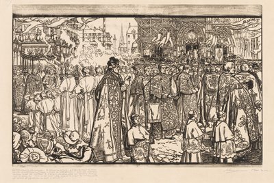 A procissão de Corpus Christi em Nantes de Auguste Louis Lepère