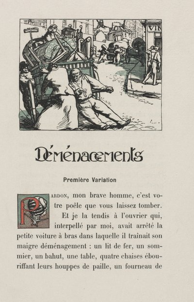 Paisagens e cantos das ruas: mudança, 1900. de Auguste Louis Lepère