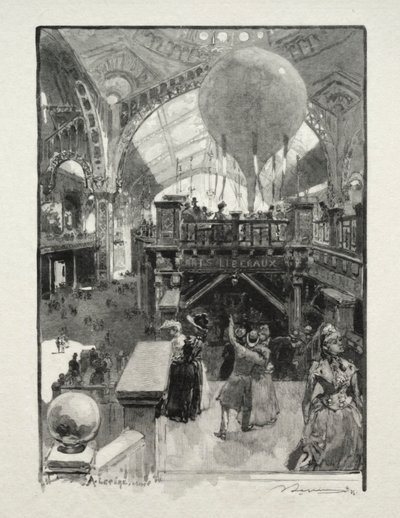 O Palácio das Artes Liberais, Interior. de Auguste Louis Lepère