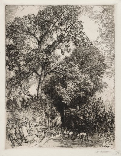 O Retorno do Rebanho, Crèvecoeur, 1913. de Auguste Louis Lepère