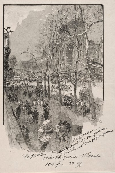 Os Boulevards, perto de Porte St. Denis de Auguste Louis Lepère
